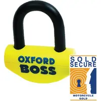 Oxford Big Boss Bremsscheibenschloss - Ø16mm - Gelb - SRA / ART4 / FG SBSC / Sold Secure Gold
