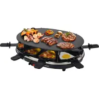 Syntrox Germany Raclette 8 Personen Glasplatte 900W Antihaft schwarz