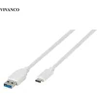 Vivanco ViVancoSuperSpeed, 1 m, USB C, USB A, USB 3.2 Gen 1 (3.1 Gen 1), 5 Gbit/s, Weiß