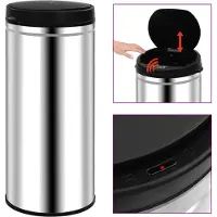 The Living Store Automatischer Sensor-Mülleimer 80 L Edelstahl