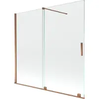 Mexen Velar Badewannenfaltwand 2-flügelig verschiebbar 170 x 150 cm, transparent, Roségold - 896-170-000-01-60