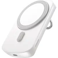JOYROOM induktive Powerbank 6000mAh mit Ring Ständer bis 20W eingebaute superstarke Magnete Weiß (JR-W030)