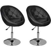 Syfax Cocktailsessel 2 Stk. Schwarz Kunstleder