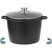 Cheffinger Tiefer Kochtopf Induktion Deckel Ø24cm Suppentopf Alu Guss