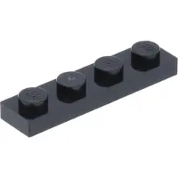LEGO 250x Bauplatte 1x4, Schwarz