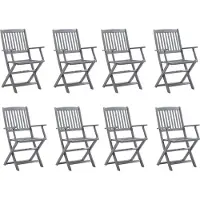Syfax Klappbare Gartenstühle 8 Stk. Massivholz Akazie