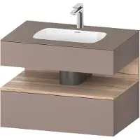 Duravit Einbauwaschtisch-Möbel-Set Qatego 80x55x60cm, E Marmo/Bas ma, Konsolen-Waschtischunterbau