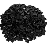 LEGO 100 Stück Fliesen 1x1, Schwarz