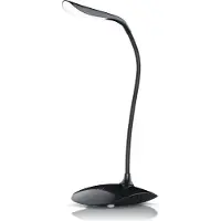 Brandson Schreibtischlampe LED energiesparend, Bürolampe mit 3 Helligkeitsstufen, 70 Lumen warmweiß, nur 3 W, Betrieb per USB oder 4 AAA-Batterien, schwenkbar, schwarz
