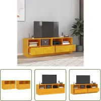 The Living Store TV-Schränke 2 Stk. Senfgelb 67x39x44 cm Stahl