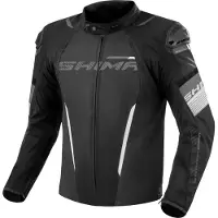 SHIMA Solid 2.0 wasserdichte Motorrad Textiljacke, schwarz/weiß, 3XL