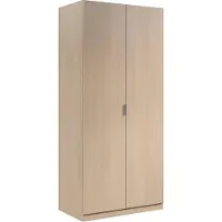 Dmora Garderobe Orange, Schlafzimmer Kleiderschrank mit 2 Flügeltüren, Schlafzimmermöbel mit 1 Einlegeboden und Kleiderstange, 82x52h180 cm, Eiche