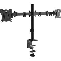 Montis+ Uchwyt monitorowy podwójny Everest 13-27" MT015, 16 kg, 33 cm (13"), 68,6 cm (27"), 100 x 100 mm, Höhenverstellung, Schwarz