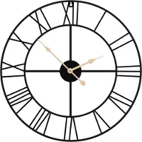 Syfax Wanduhr Schwarz Ø50 cm Eisen