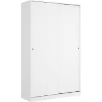 Dmora Kleiderschrank Dcapuan, Garderobe für Schlafzimmer, Kleiderschrank mit 2 Schiebetüren, 120x50h204 cm, Weiß
