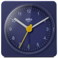 Braun BC02BL, Quarzwecker, Rechteck, Blau, Analog, Akku, AA