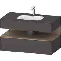 Duravit Collection One Einbauwaschtisch mit Konsolenwaschtischunterbau, 1000x550x600mm, Nische Eiche Terra, QA4786035490000, Farbe: Graphit matt