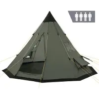 CampFeuer Tipi Zelt Spirit für 4 Personen, 3000 mm Wassersäule, Olivgrün, Indianerzelt für Camping
