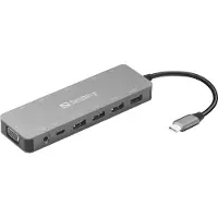 Sandberg USB-C 13-in-1 Travel Dock, Andocken, USB Typ-C, 100 W, 10,100,1000 Mbit/s, Aluminium, MMC, MicroSD (TransFlash), MicroSDHC, MicroSDXC