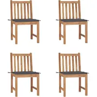 Syfax Gartenstühle 4 Stk. mit Kissen Massivholz Teak