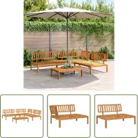 The Living Store 4-tlg. Garten-Sofagarnitur aus Paletten Massivholz Akazie