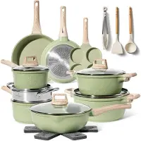 Just perfecto Induktions Töpfe Set 21 pcs Grun - Pfannenset mit deckel - Induktion TöpfSet - töpfe & pfannen set ohne PTFE und PFOA - Topfset