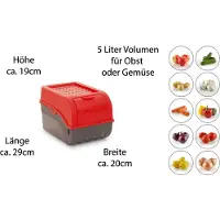 Novaliv 3x Mittel 5L Kartoffelbox rot Vorratsbehälter Aufbewahrungsdose Küchen Aufbewahrungsbehälter