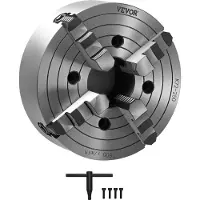 OEM 4-Backen-Drehfutter, 250 mm, Spannfutter, 15-250 mm Spannbereich mit T-Schlüssel-Befestigungsschrauben, umkehrbare Backen, HT300-Material, für Holz-Metall-Drehmaschine