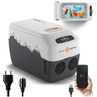 Peme Ice-on 30L Elektrische Kühlbox Auto 12V 230V - Autokühlschrank Camping Kühlbox mit Strom Kühl- & Heizfunktion USB Leise Mobiler Kühlschrank