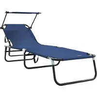 Syfax Klappbare Sonnenliege Blau 190 x 57 x 81 cm Oxford