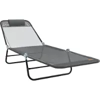 Syfax Klappbare Sonnenliege Grau 182 x 55 x 85,5 cm Textilene