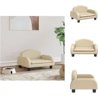 vidaXL Hundebett Creme 50x40x30 cm Stoff - Hundebetten