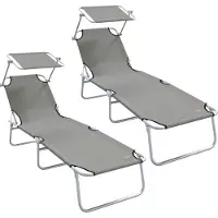 Syfax Sonnenliege 2 stk. Polyester Grau