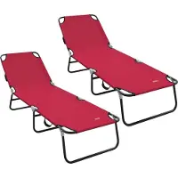 Syfax Klappbare Sonnenliege 2 stk. Polyester Rot