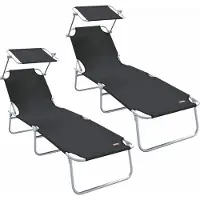 Syfax Sonnenliege 2 stk. Polyester Schwarz