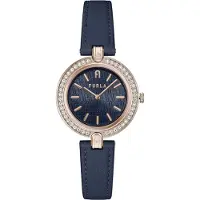 Furla WW00002006L3 Damen-Armbanduhr, Edelstahl-Gehäuse, Leder-Armband