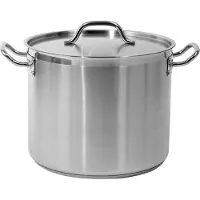 TRIZERATOP Hoher Edelstahl-Gastro-Topf mit Deckel 32 x 26 cm, 20,9 l