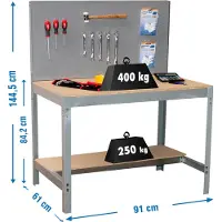 Simon Rack Werkbank SIMONWORK BT2 grau 91,0 x 61,0 x 144,5 cm