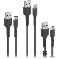 SBS TEKITUSBC3IN1K, 2 m, USB A, USB C, USB 2.0, Schwarz
