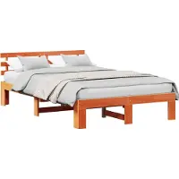 Syfax Bettrahmen Wachsbraun 120 x 190 cm Massives Kiefernholz