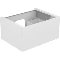 Keuco Edition 11 Waschtischunterbau 700 x 350 x 535 mm mittig mit 1 Auszug und Beleuchtung - Anthrazit Glas / Lack Matt - 31341110100