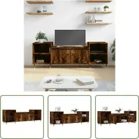 The Living Store TV-Schrank Räuchereiche 160x35x55 cm Holzwerkstoff