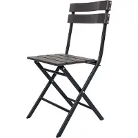Generic Rebecca Mobili 2er-Set Gartenklappstühle aus dunkelgrauem und schwarzem Kunststoff