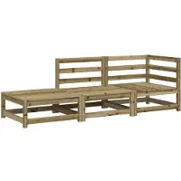 Syfax Gartensofa mit Hocker 2-Sitzer Kiefernholz Imprägniert