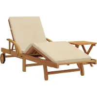 Syfax Sonnenliege 2 stk. Massivholz Akazie Beige