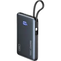 Iniu , Pocket Powerbank 10000mAh 2x USB-A / USB-C mit USB-C Kabel, Schwarz