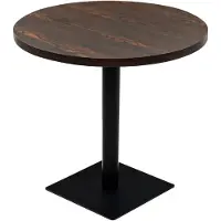 Syfax Bistrotisch MDF und Stahl Rund 80×75 cm Dunkle Esche
