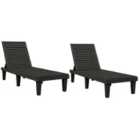 Syfax Sonnenliegen 2 Stk. Schwarz 155x58x83 cm Polypropylen