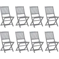 The Living Store Klappbare Gartenstühle 8 Stk. mit Kissen Massivholz Akazie