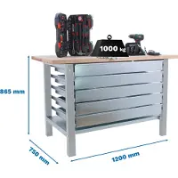 Simon Rack Simonwork (bancos De Trabajo) Bt6 Pro 5box Werkbank 865x1200x750 Mm
